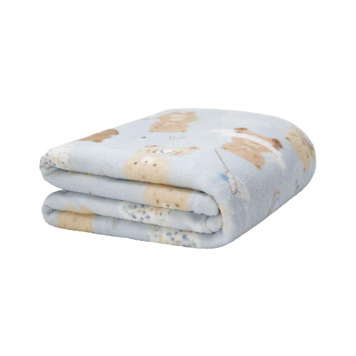 COBERTOR BABY MF CORRIDO EST. PVC NAC 80X110 URSO CONFETI AZUL