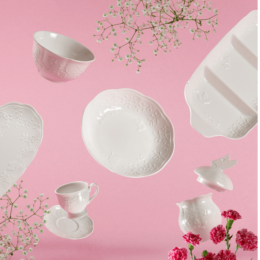 BOWL DE PORCELANA NEW BONE BUTTERFLY FLOWER – 7,5CM X 14CM