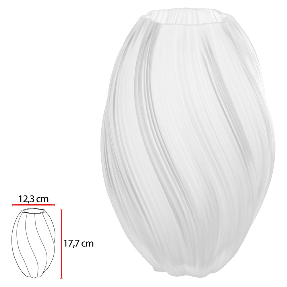 VASO DECOR VIDRO (BRANCO) 17,7CM