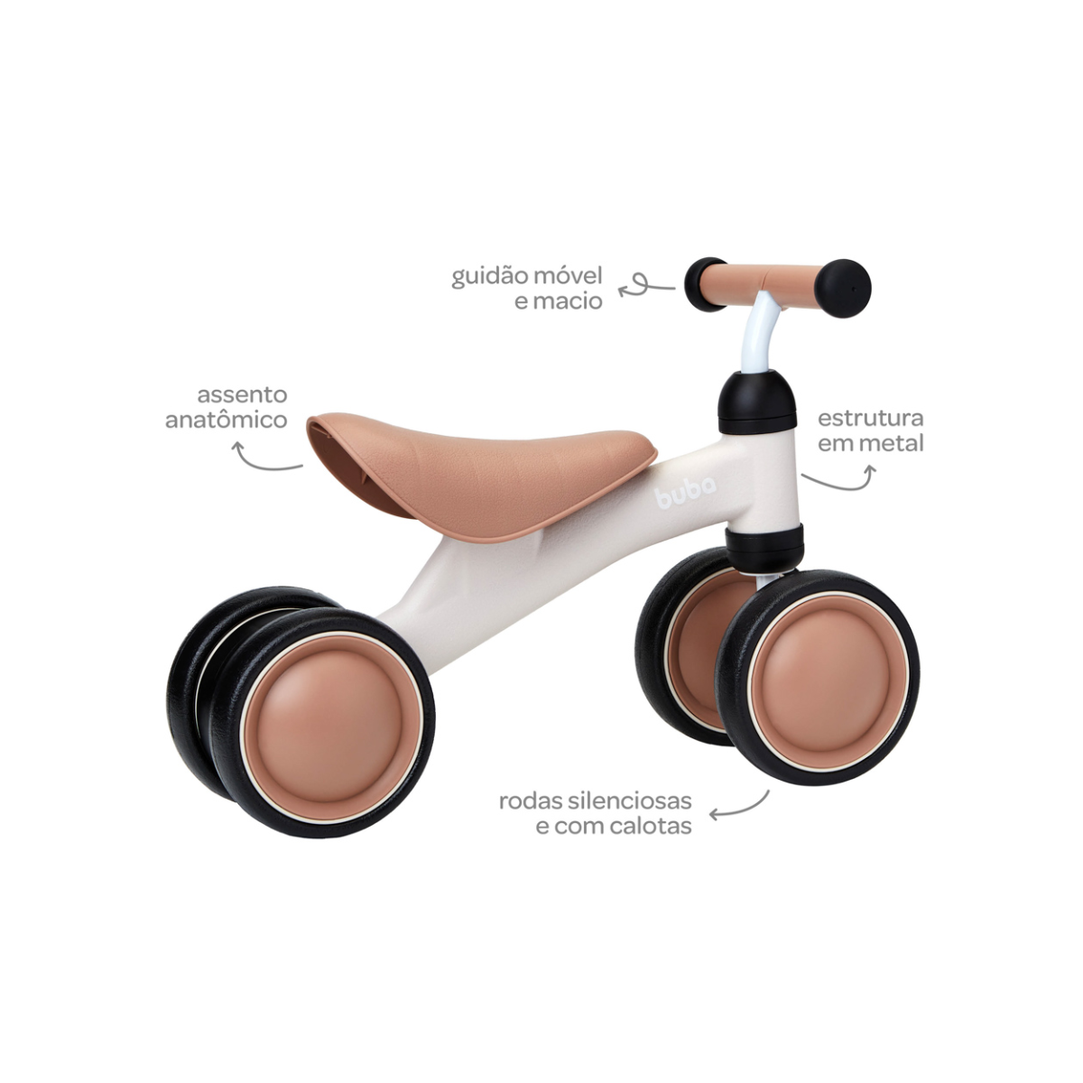 BICICLETA DE EQUILIBRIO 4 RODAS BEGE