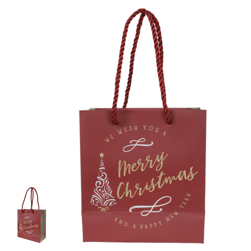 SACOLA DE PRESENTE MERRY CHRISTMAS VERMELHO