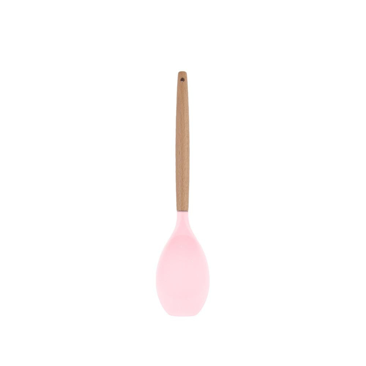 COLHER MULTIUSO SILICONE CABO MADEIRA MADIE KITCHEN ROSA POP 31,5CM