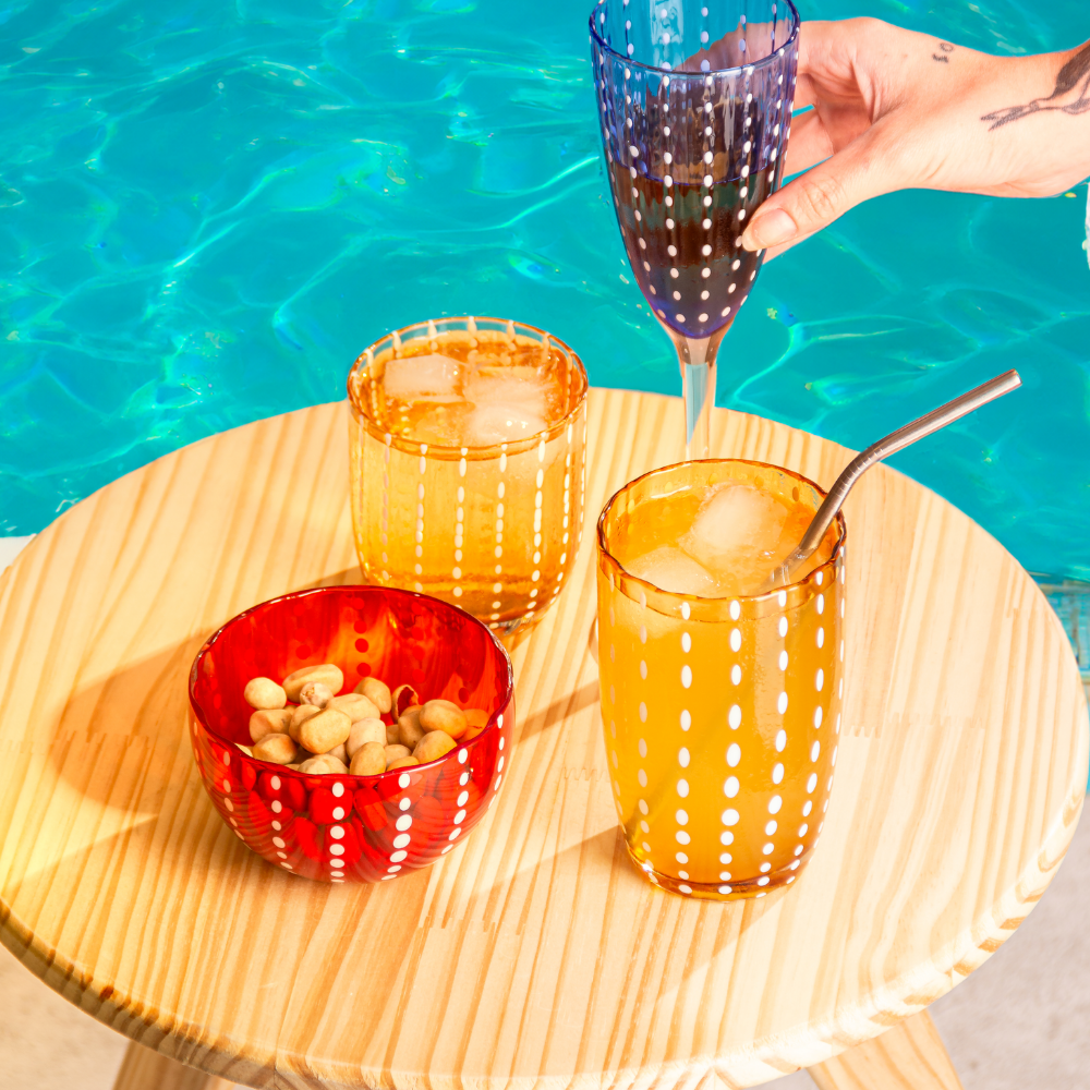 CONJUNTO 2 COPOS ALTOS DE VIDRO ORQUIDEA AMBAR – 500ML