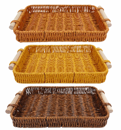 BANDEJA TRAMADA 33X20CM PLASTICO SORTIDO, REF 6589