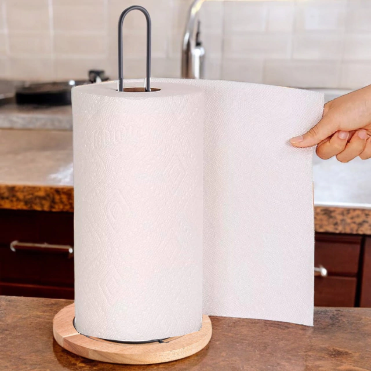 SUPORTE PAPEL TOALHA WOOD IRON