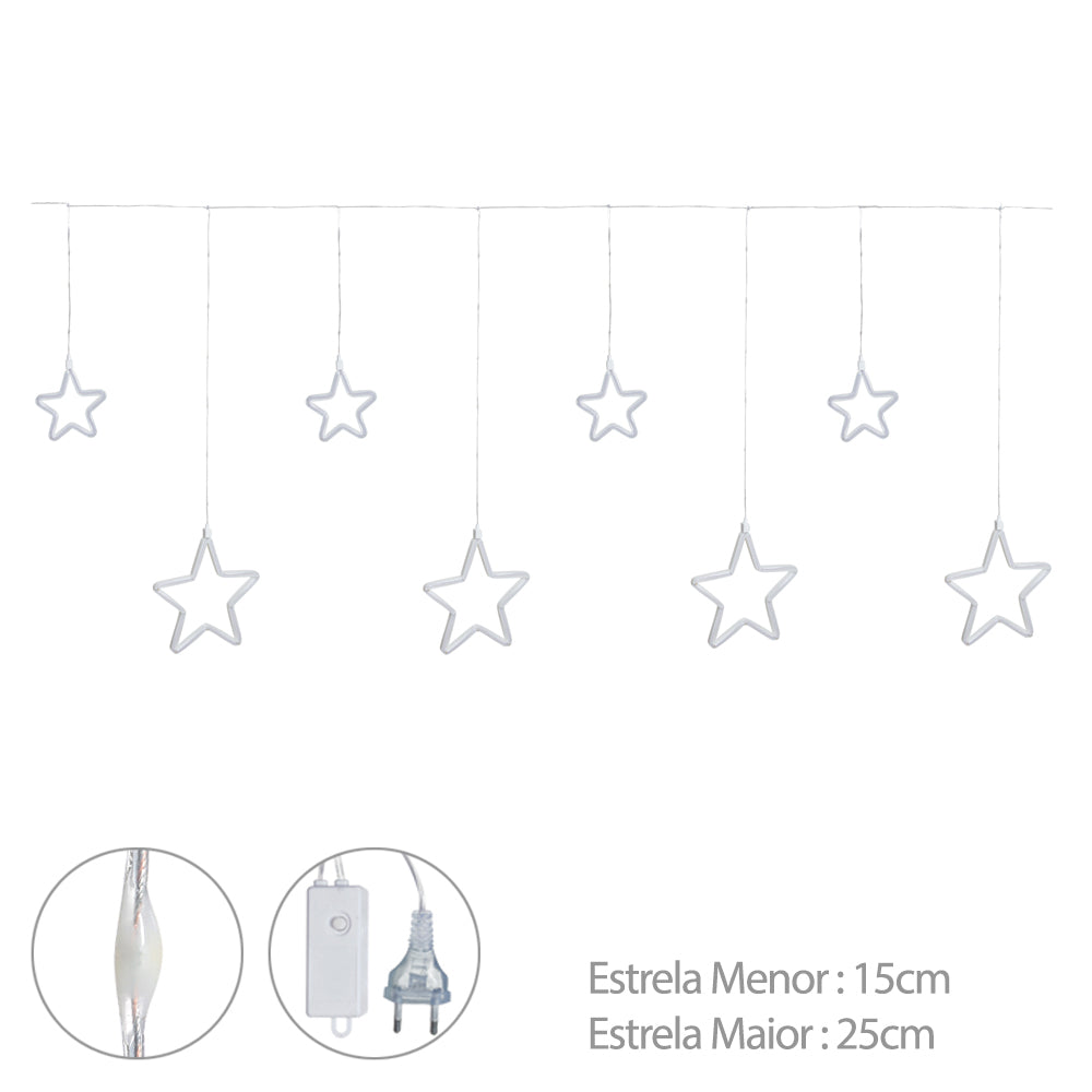 CORTINA ESTRELAS 816LED BIVOLT BRANCO QUENTE