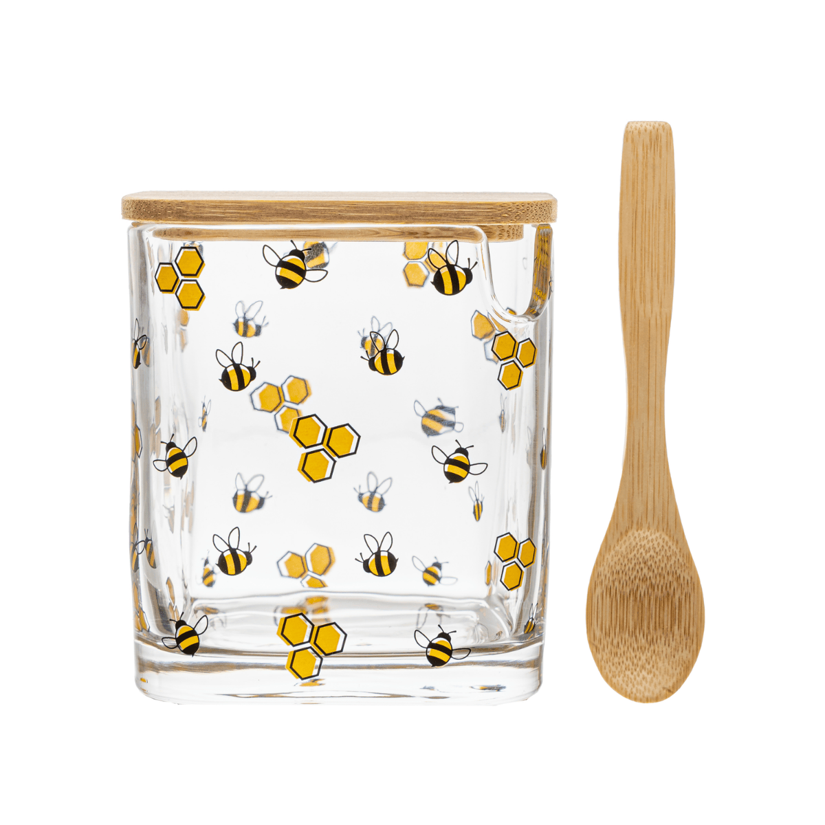 ACUCAREIRO NEW BUG COM TAMPA E COLHER DE BAMBU - 9,5CM