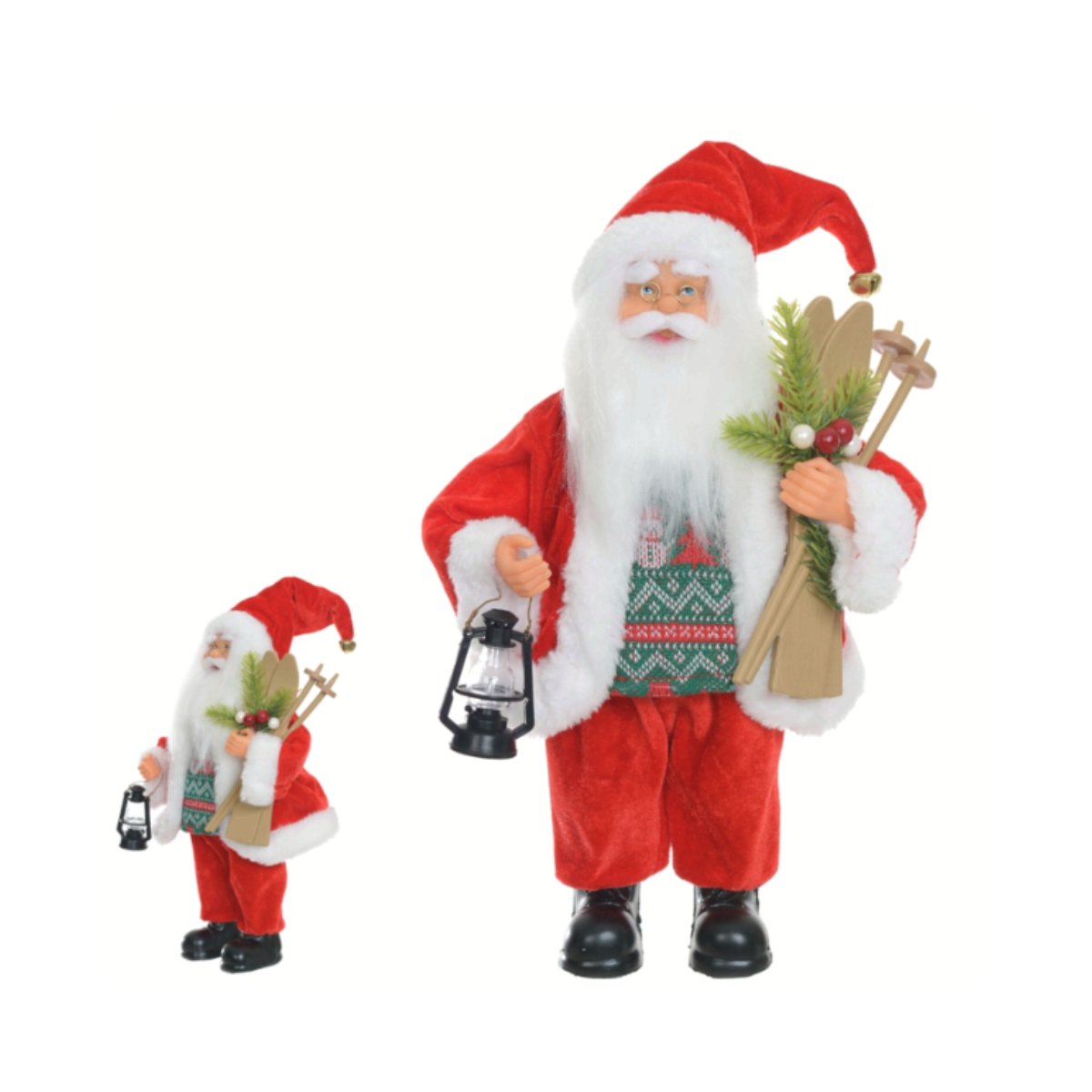 PAPAI NOEL EM PE VERMELHO E BRANCO 30CM