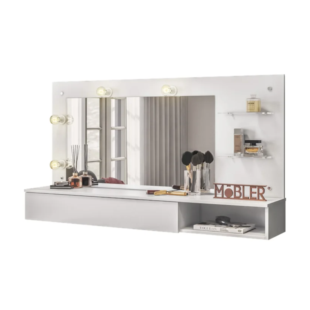 PENTEADEIRA CAMARIM SUSPENSA LUMIERE – BRANCO FOSCO
