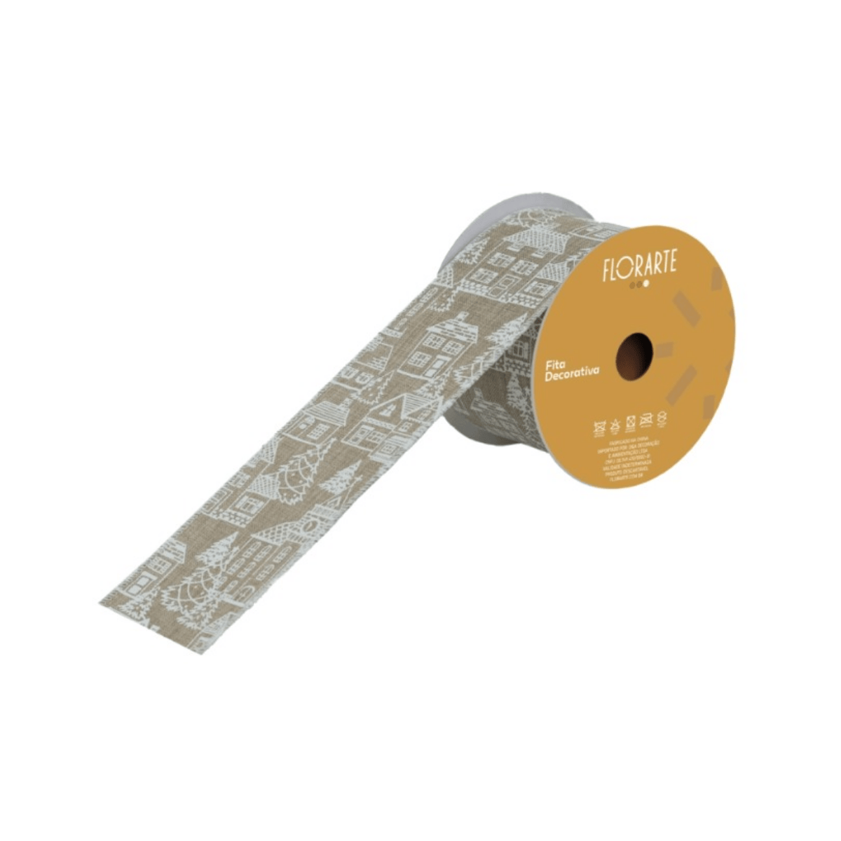 FITA ARMADA LINHO COM COSTURA BEGE BRANCO - 9,14M