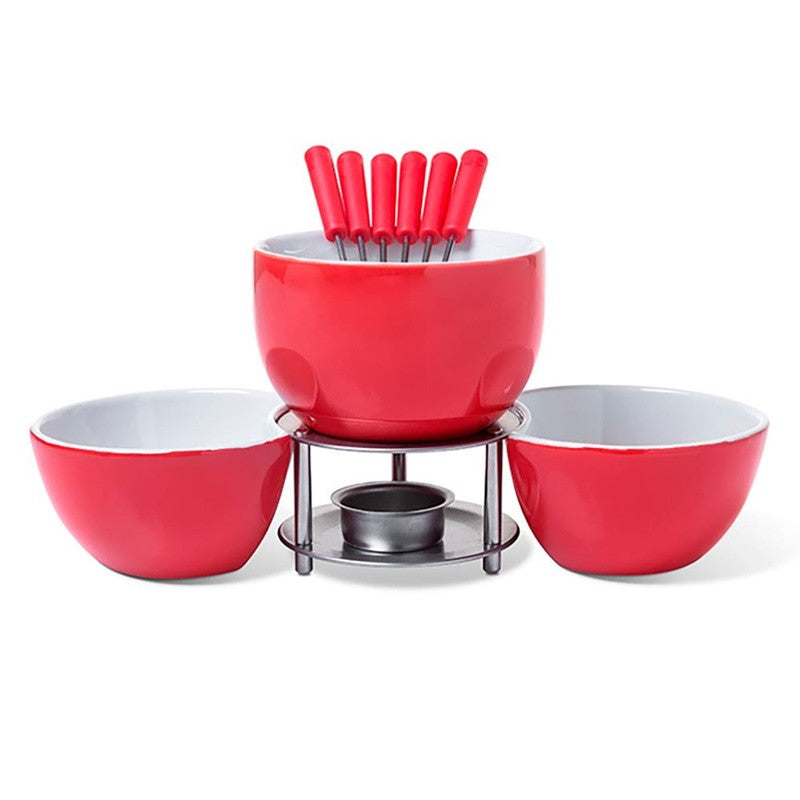 JOGO PARA FONDUE 11PCS VERMELHO