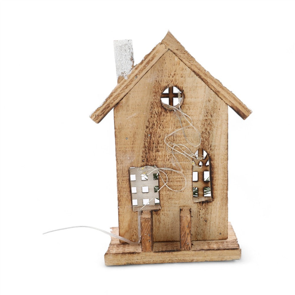 CASA MARROM COM PINHEIRO E 6 LEDS