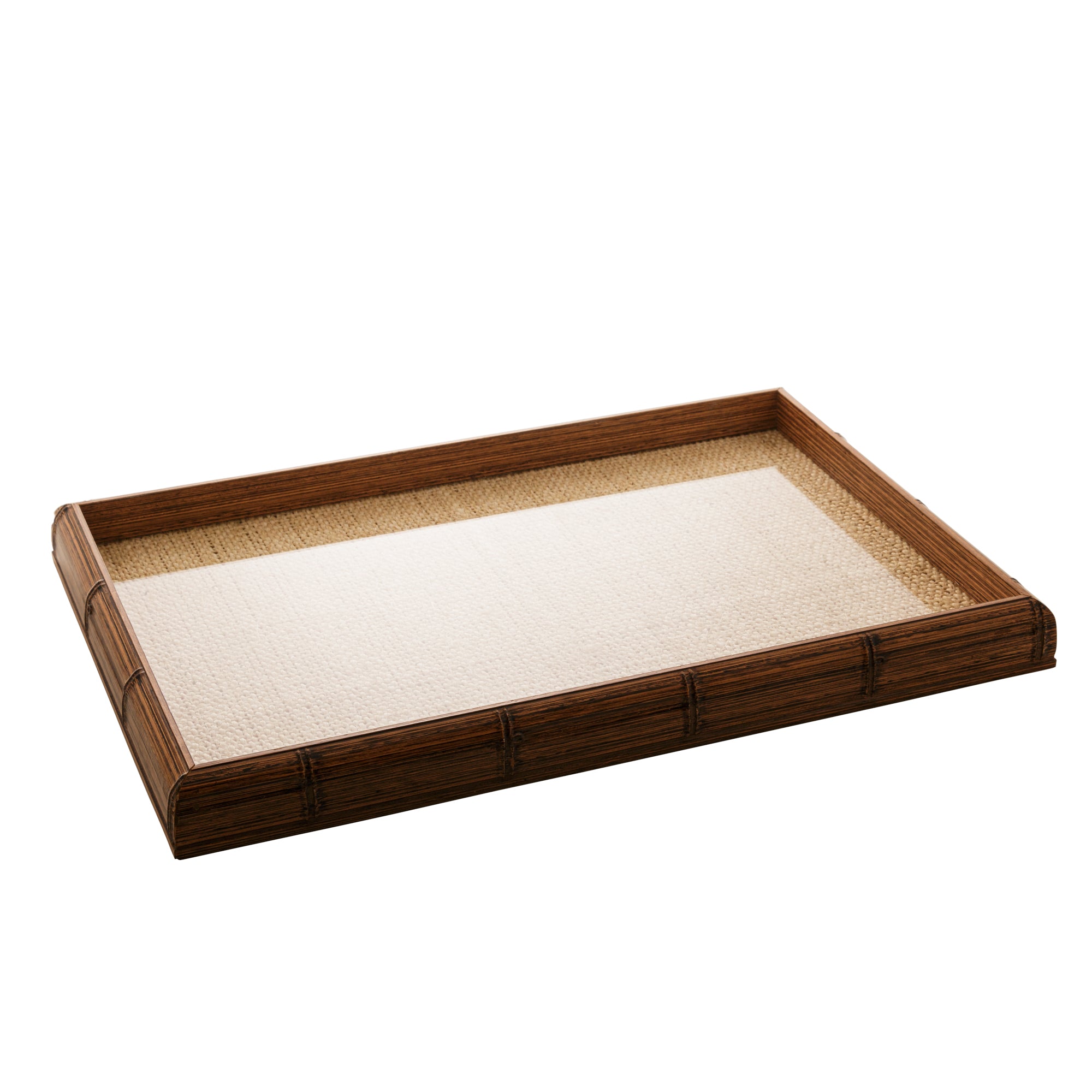 BANDEJA MADEIRA BAMBU COM SISAL NATURAL 38x24x4CM