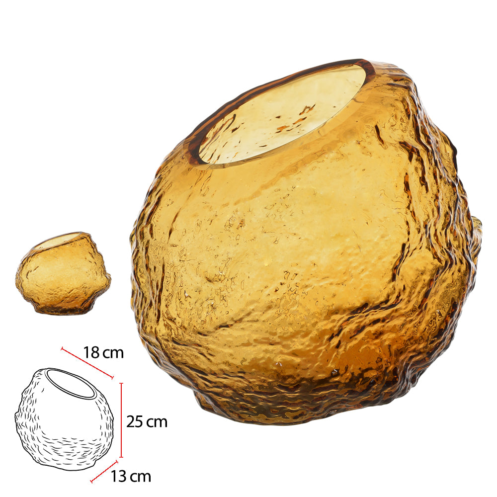 VASO DECOR VIDRO (AMBAR) 25X31,5X22,5CM