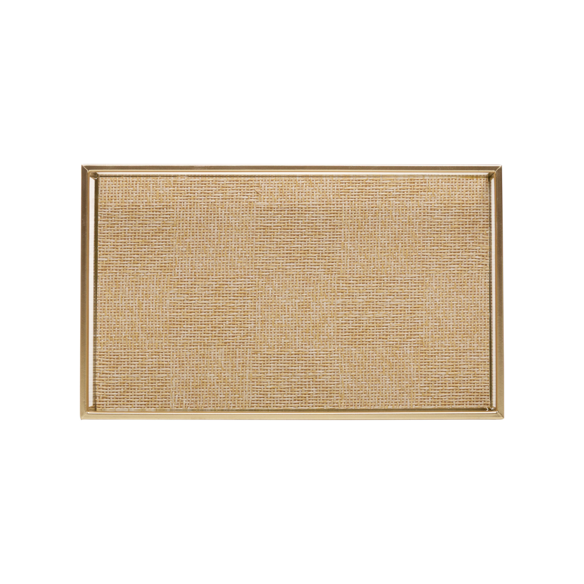 BANDEJA DECORATIVA TOSCANA DOURADA METAL - 30CM X 20CM X 3CM