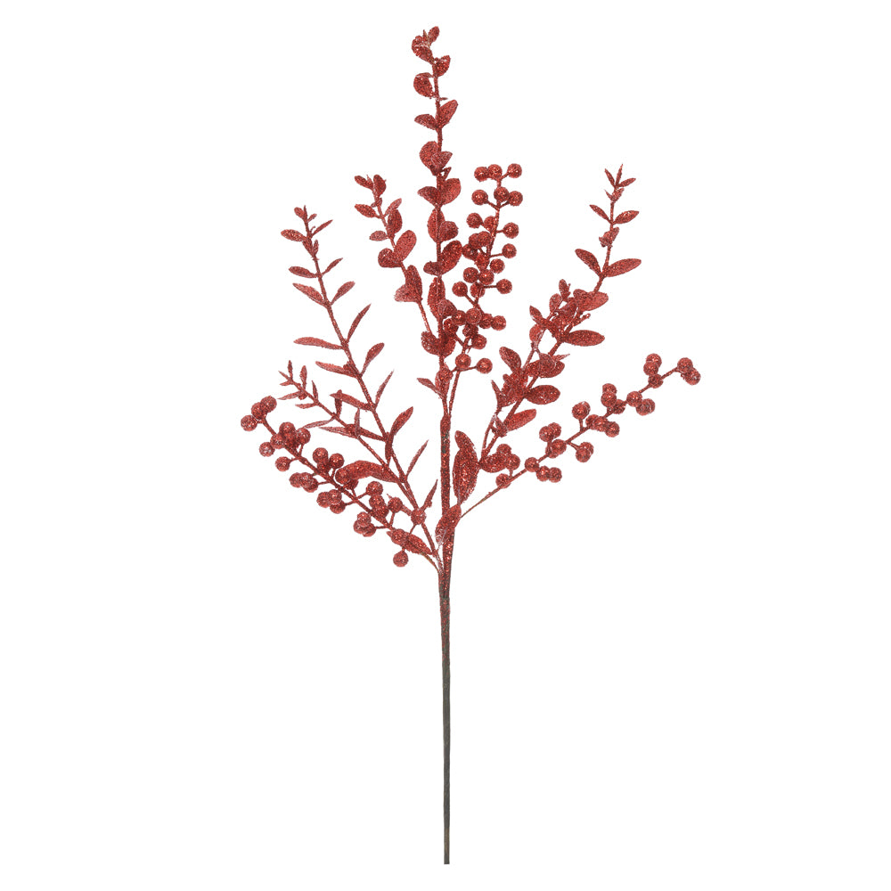 HASTE FOLHA DE NATAL 60CM VERMELHO