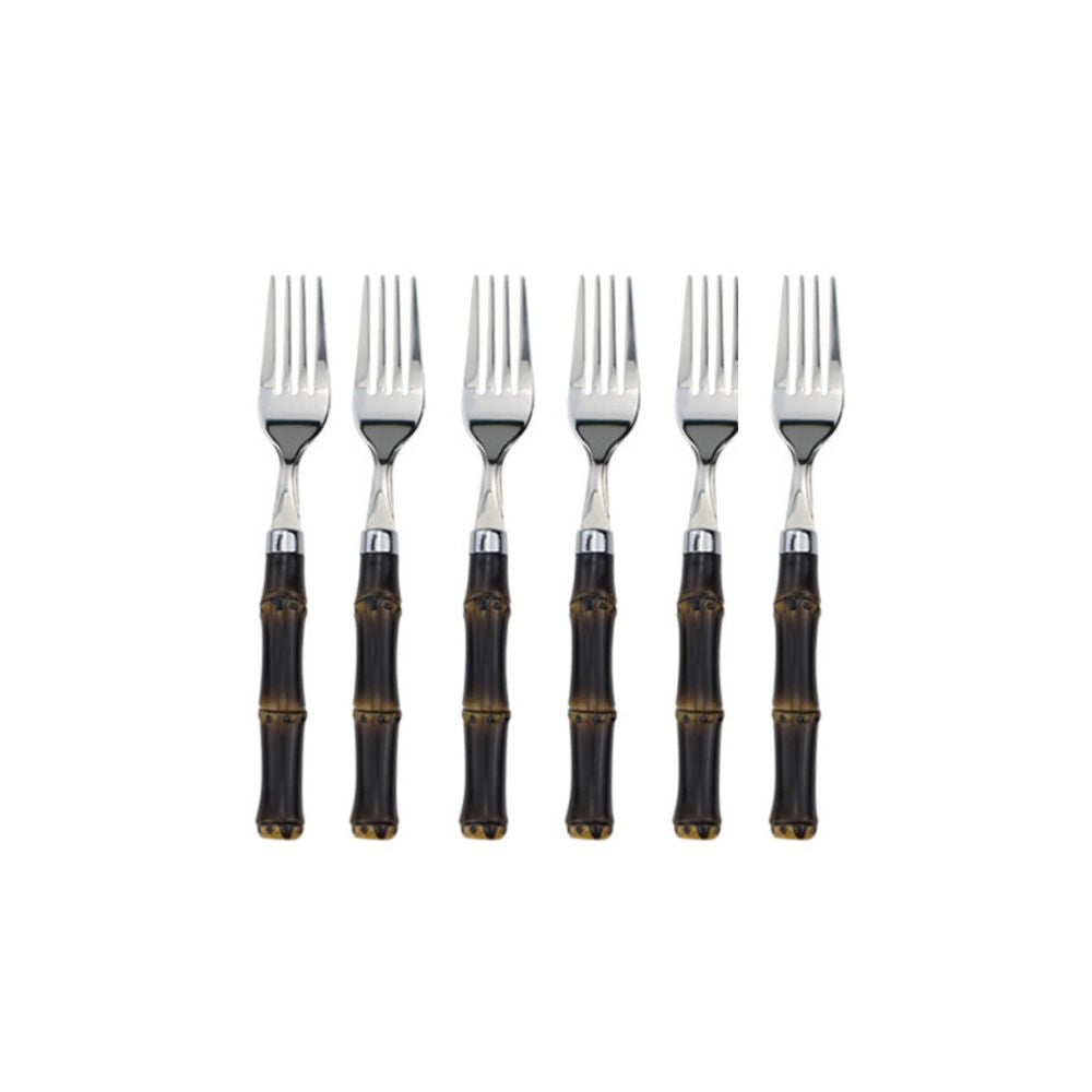 CONJUNTO COM 6 GARFOS DE MESA DARK BAMBOO