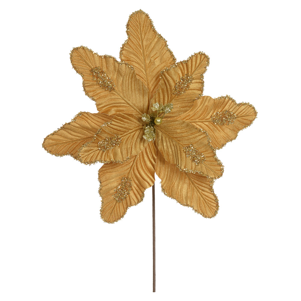 HASTE BICO DE PAPAGAIO AVELUDADO DOURADO 53CM