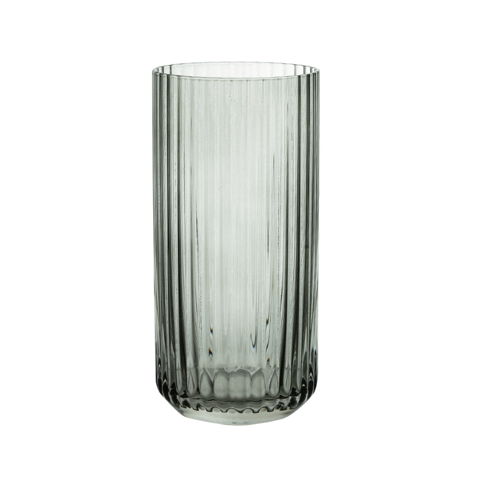 COPO LONGDRINK CANELADO CINZA - 580ML