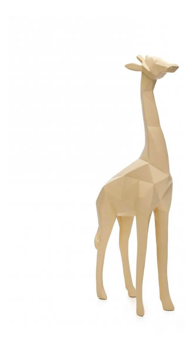 ESCULTURA LEÃO EM POLIRESINA DOURADO 37CM