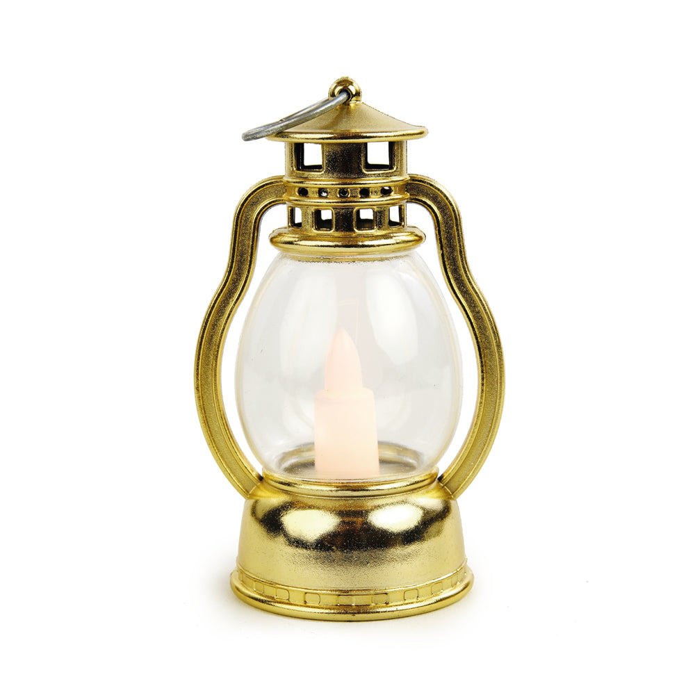 LANTERNA DECORATIVA OURO COM LED 9CM