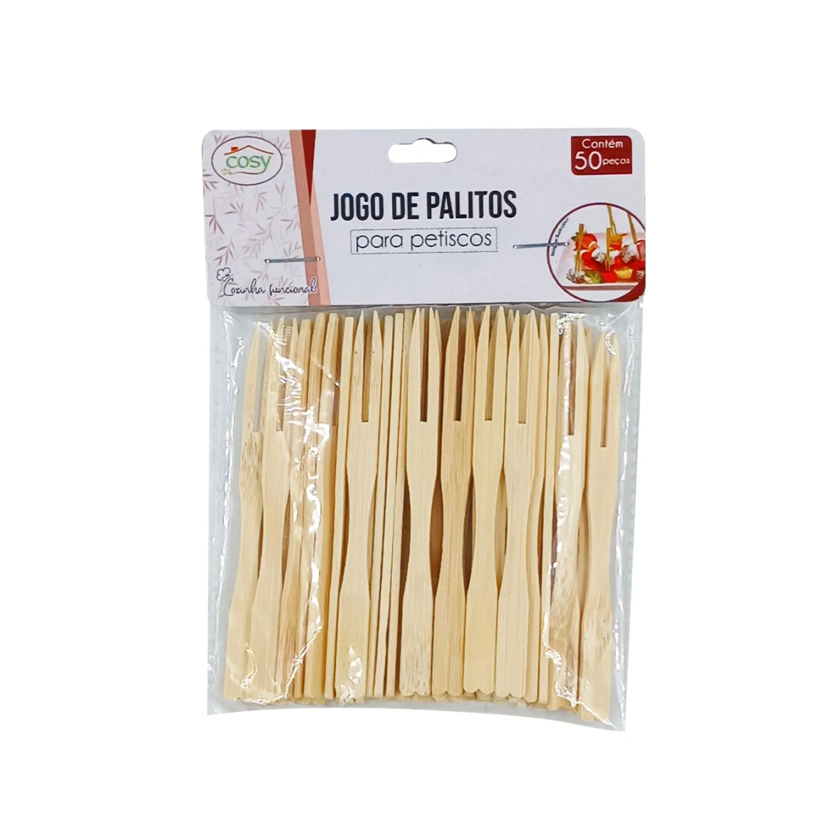 JOGO DE PALITOS PARA PETISCO DE BAMBU - 50 PEÇAS