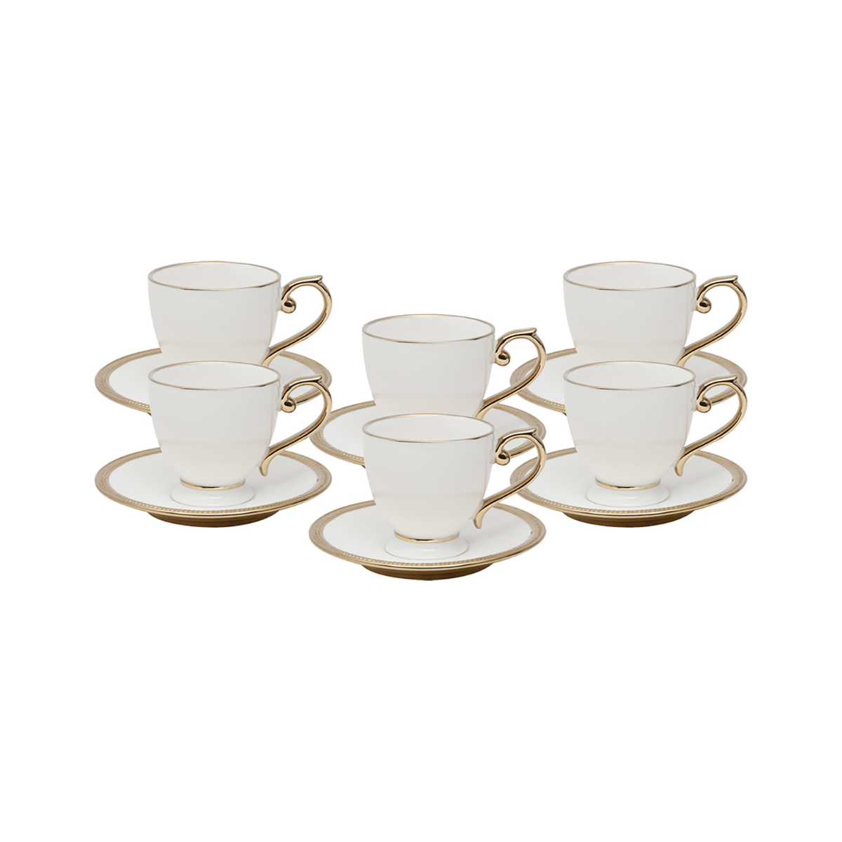 CJ 6 XICARAS CHA PORCELANA COM PIRES PADDY BRANCO 200ml