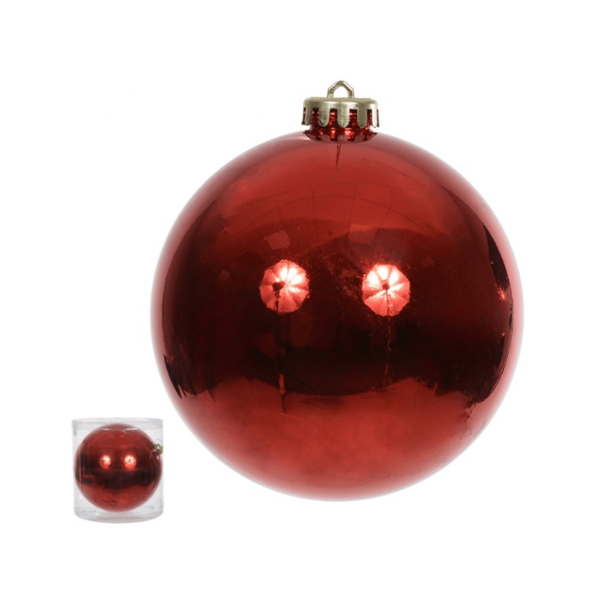 BOLA METALICA VERMELHO 1 UNIDADE - 20CM