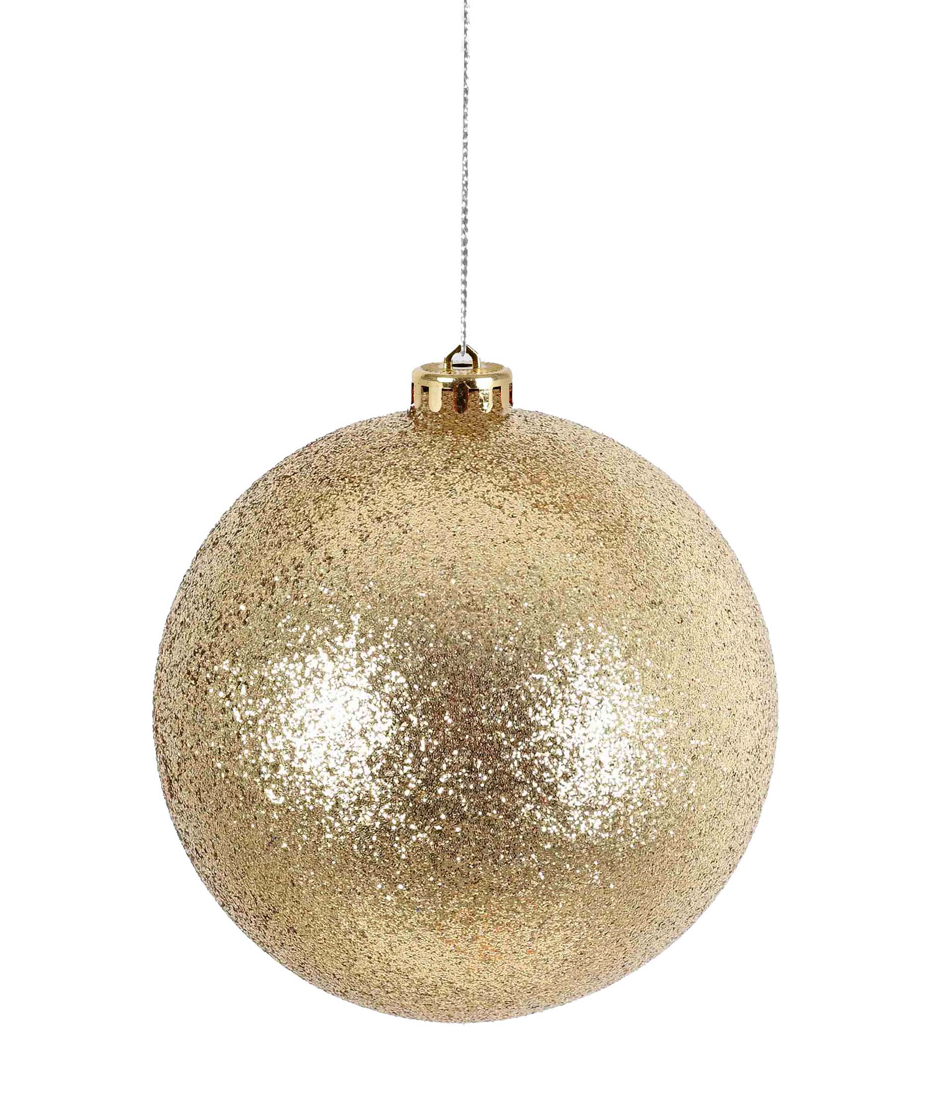 BOLA NATALINA DOURADO COM GLITTER 15CM