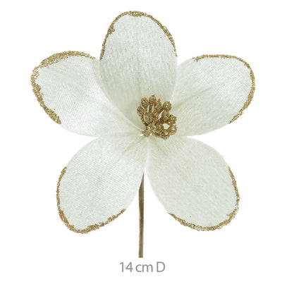 HASTE BICO DE PAPAGAIO AVELUDADO OFF WHITE 14CM