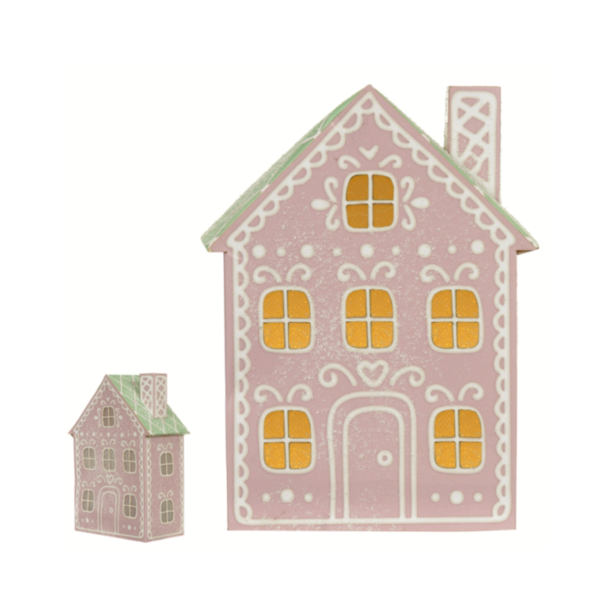 CASINHA DECORATIVA NATAL ROSA COM LED