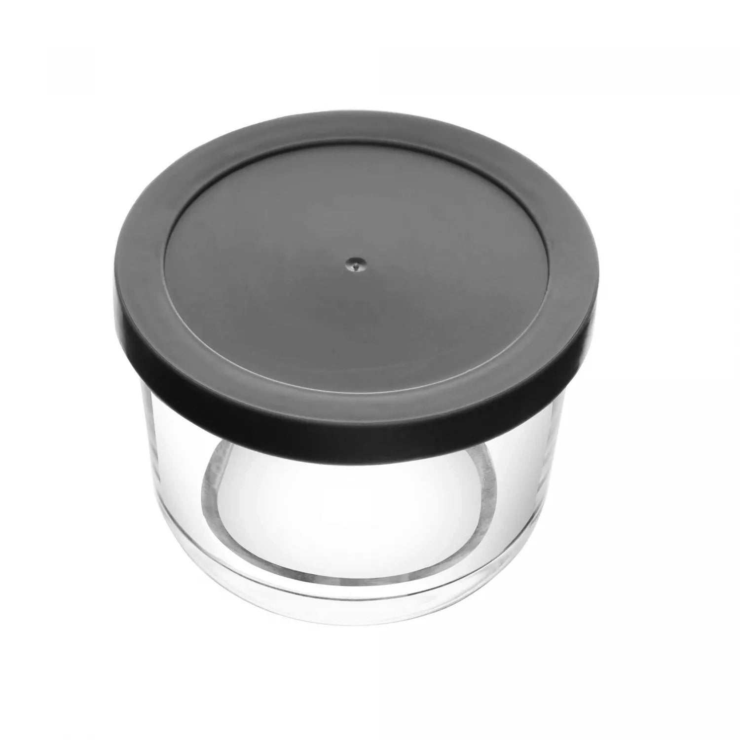 POTE DE VIDRO COM TAMPA EM PP PRETA 200ML