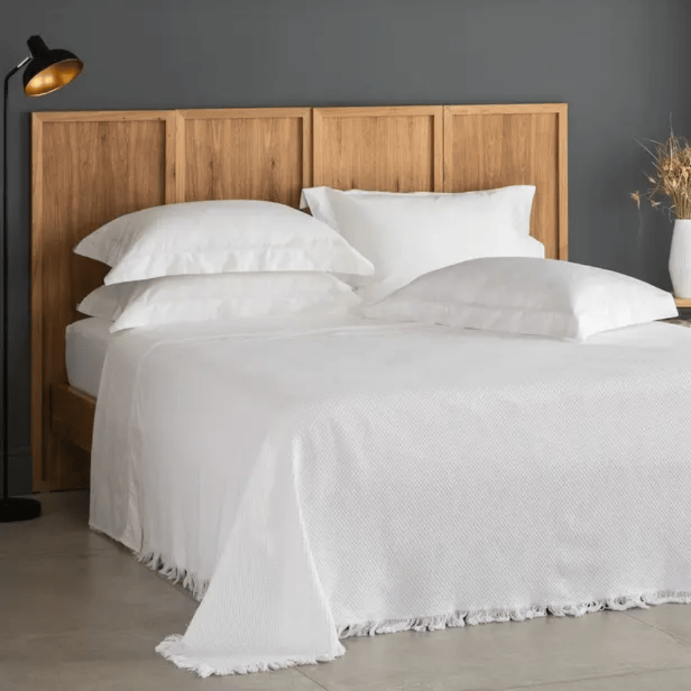 COLCHA CASAL JACQUE BRANCA – 2,20M X 2,50M