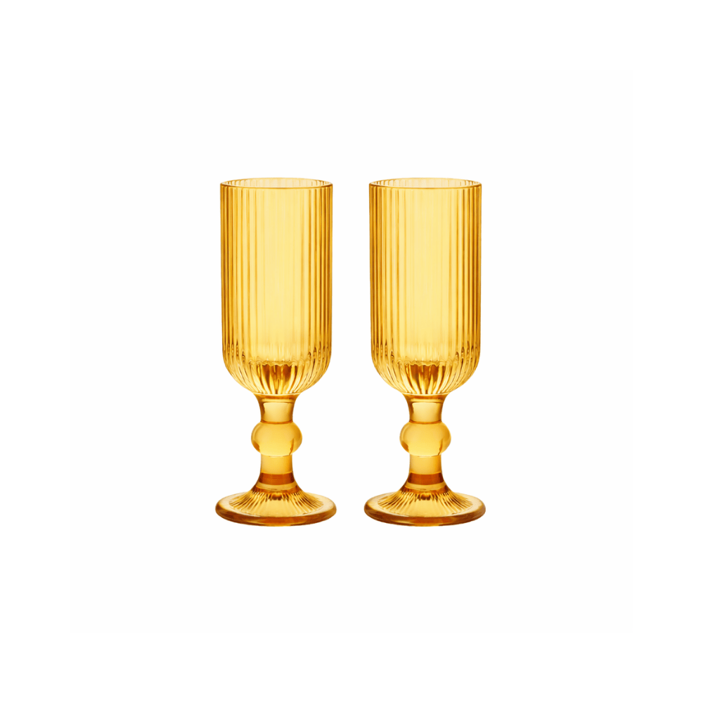 CONJUNTO 2 TACAS CHAMPAGNE VIDRO BLISS AMBAR - 160ML