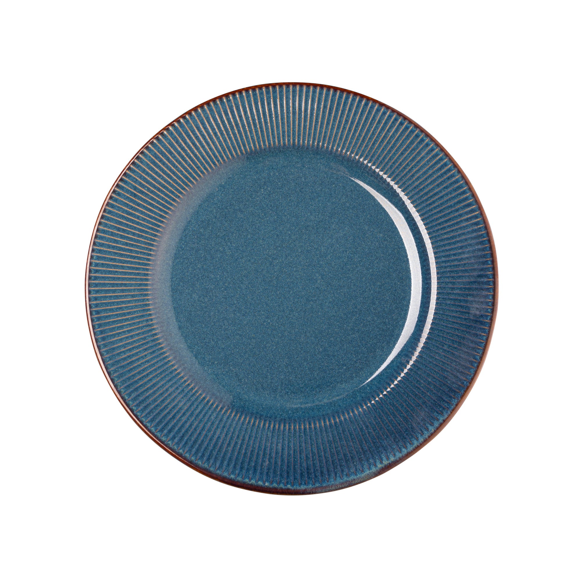 PRATO RASO DE CERAMICA LINEAR AZUL 27CM