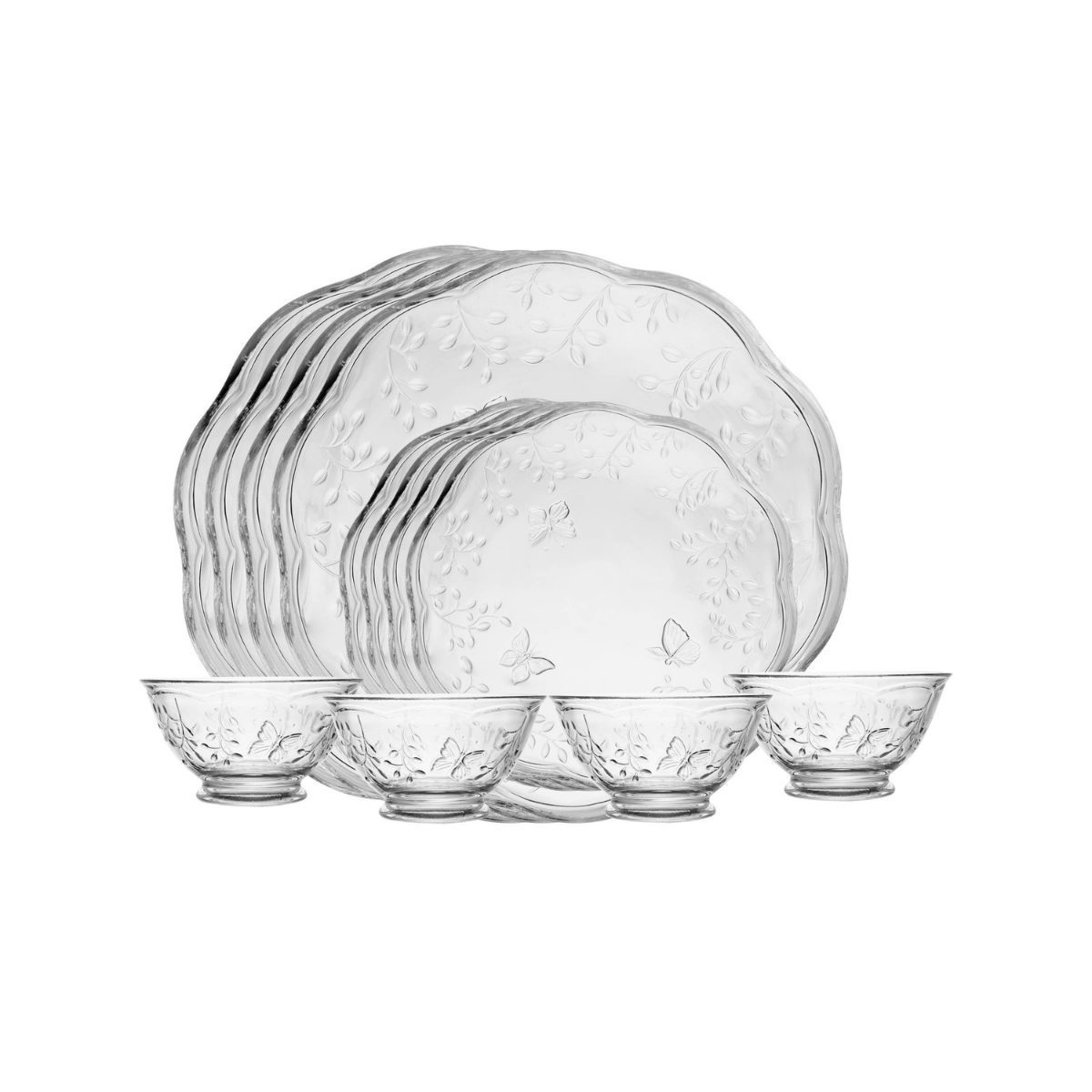 JOGO DE JANTAR 12 PECAS NEW BUTTERFLY CRISTAL ECOLOGICO