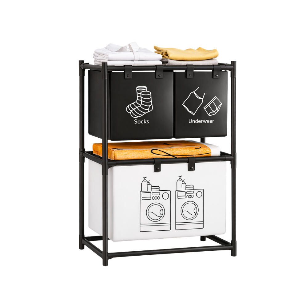 ESTANTE COM CESTO TRIPLO - 57CM X 28CM X 97CM