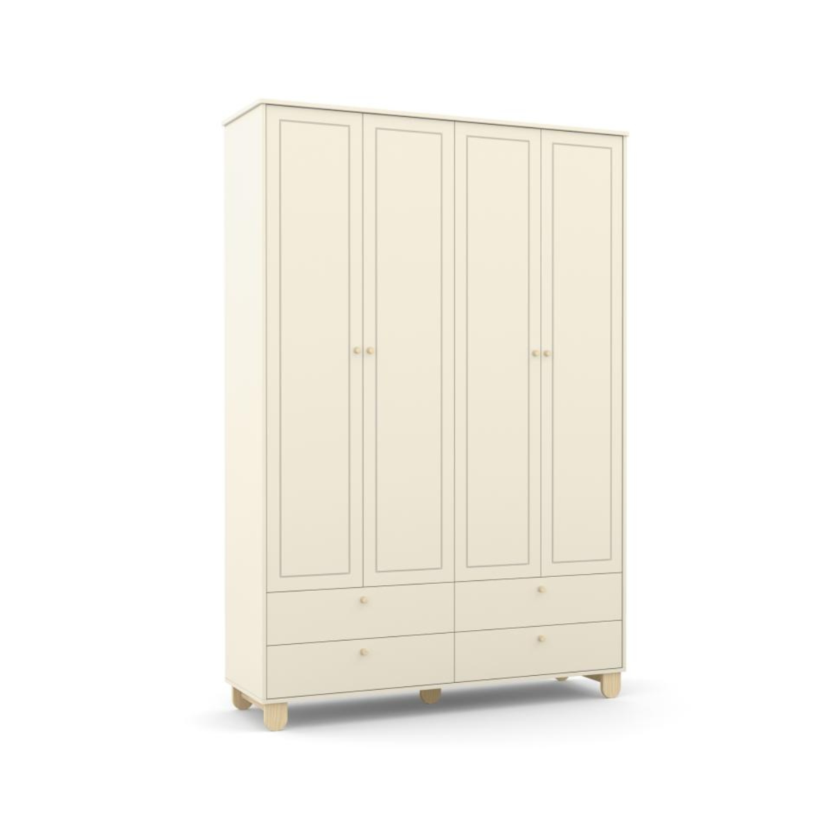ROUPEIRO 4 PTS ZUPY SM LAQUEADO OFF WHITE/NATURAL
