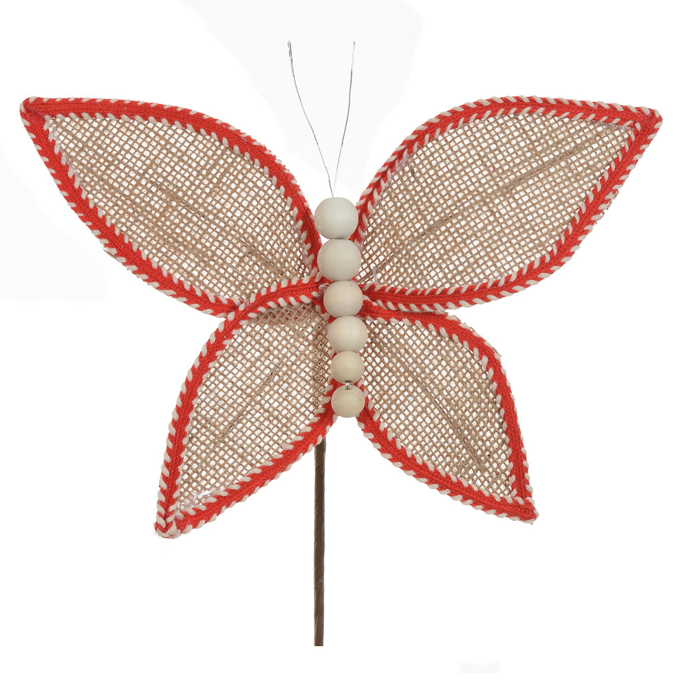 HASTE BORBOLETA BEGE 17CM