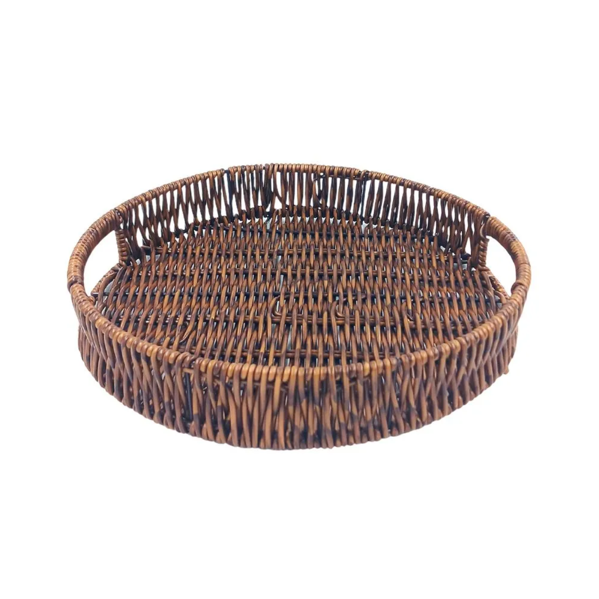 BANDEJA TRAMADA REDONDA PLASTICO 26X4,5CM SORTIDO