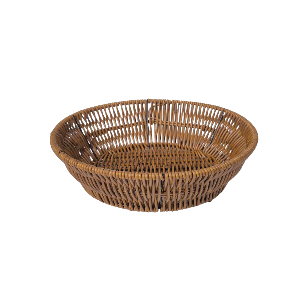 CESTA REDONDA DECORATIVA PALHA - 25CM X 6,5CM