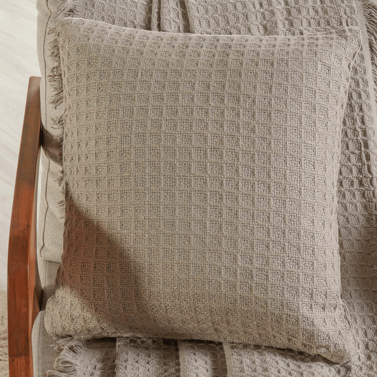 CAPA DE ALMOFADA WAFFLE 45CM X 45CM CASHMERE