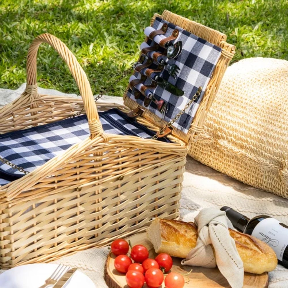CESTO DE PICNIC MADELY XADREZ MARINHO