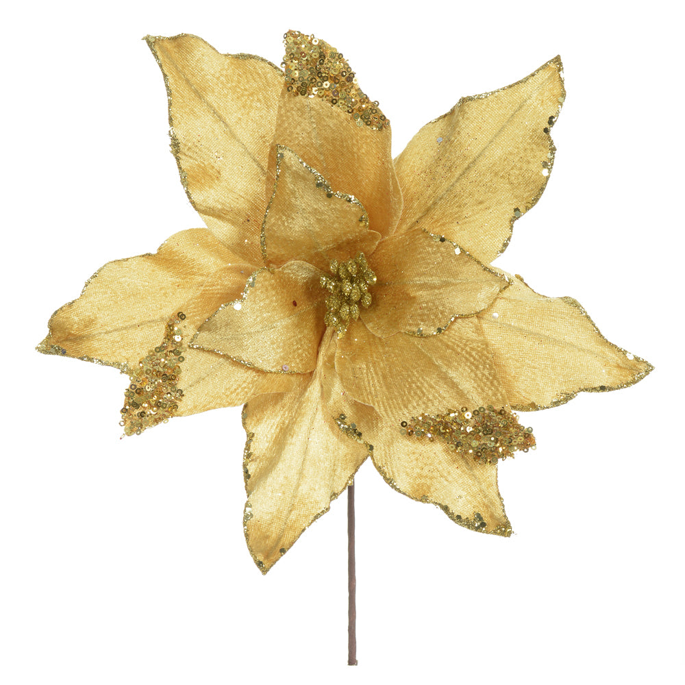 HASTE PAPAGAIO AVELUDADO DOURADO COM GLITTER 30CM