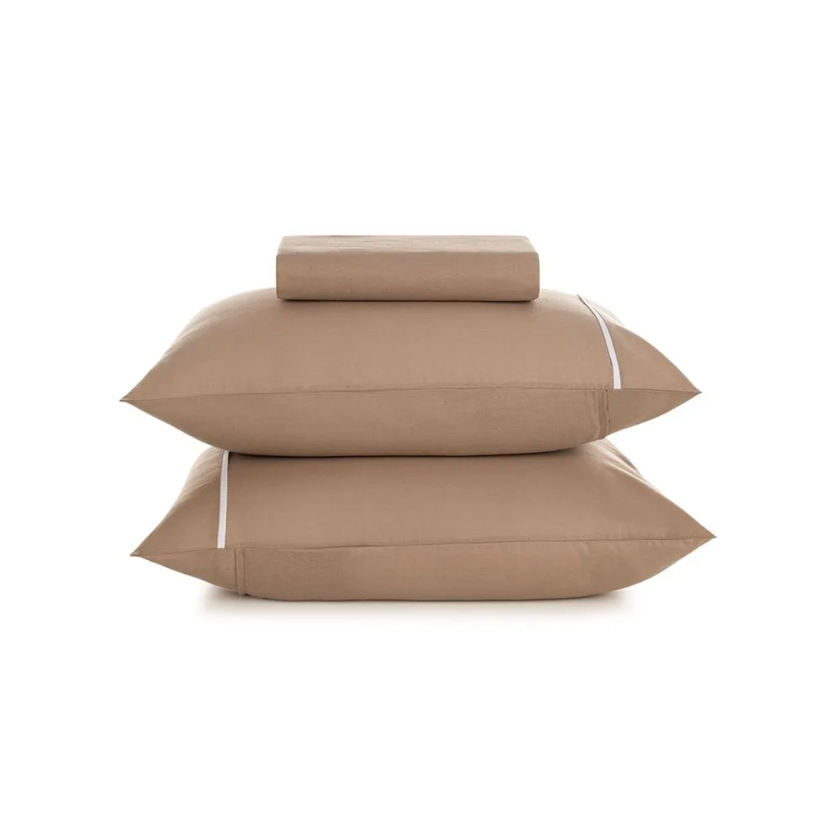 JOGO DE CAMA KING NOAH MARROM BRANCO 3 PEÇAS - 1,93M X 2,03M
