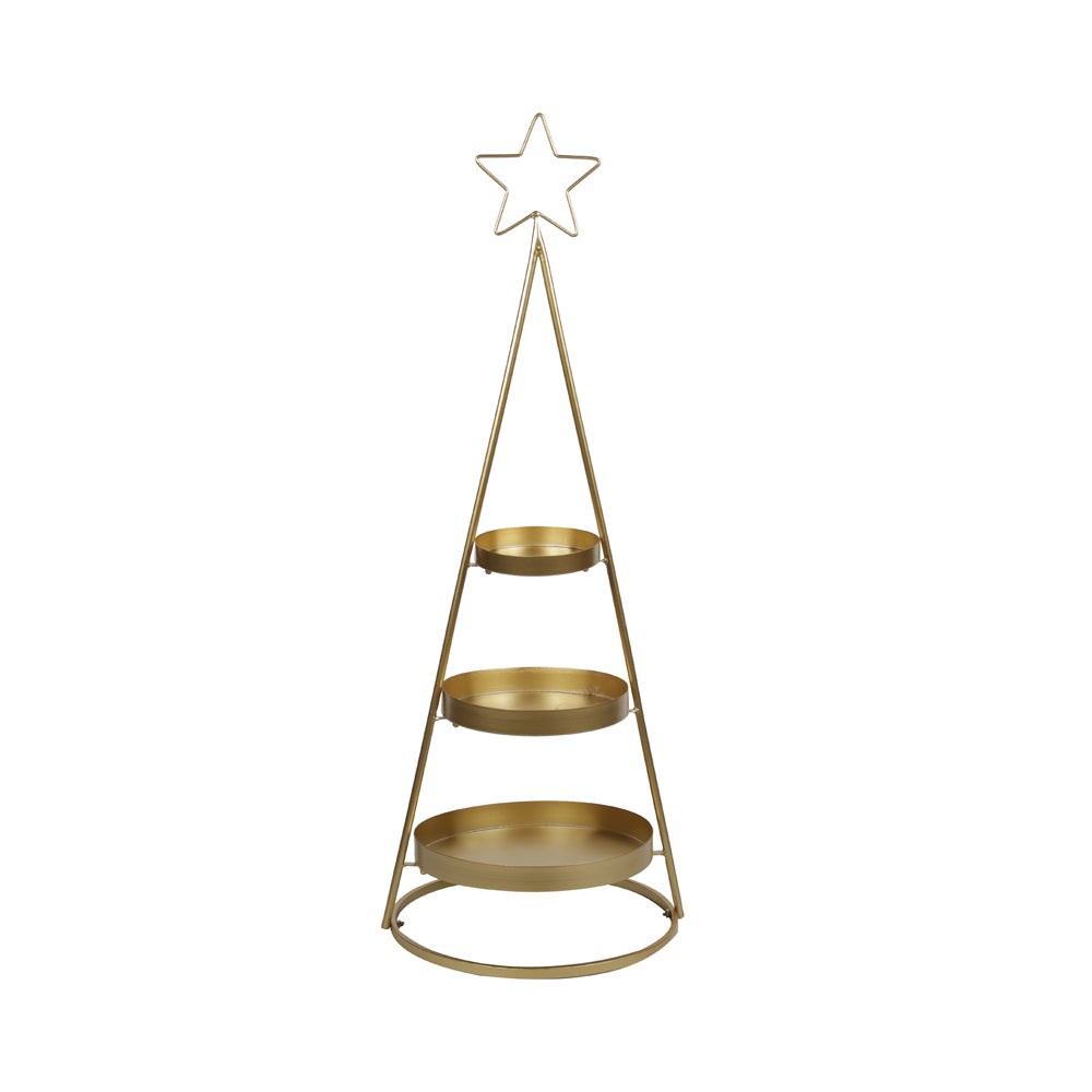 ARVORE COM ESTRELA DE DECORAÇÃO OURO 1,01M