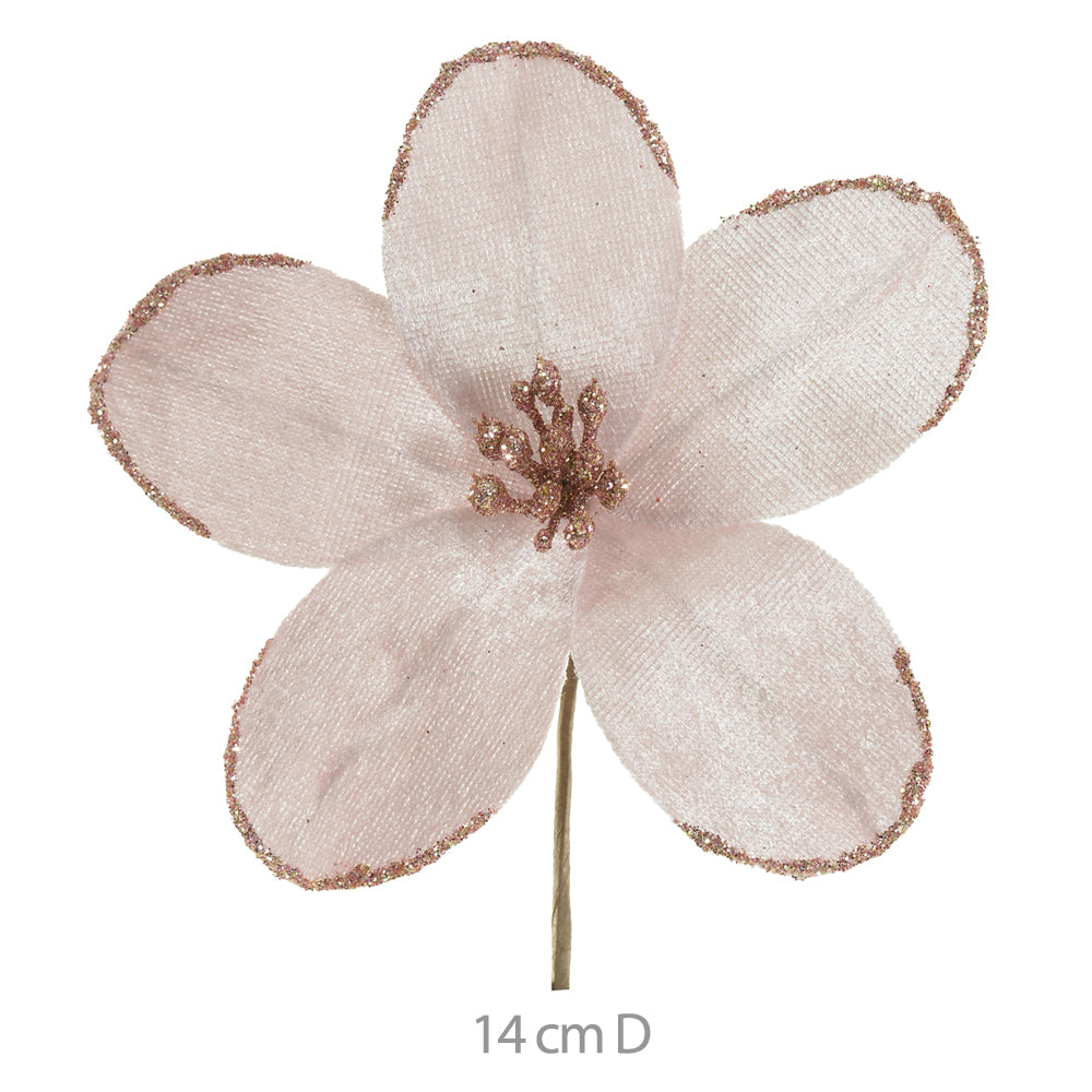HASTE BICO DE PAPAGAIO AVELUDADO ROSA 14CM