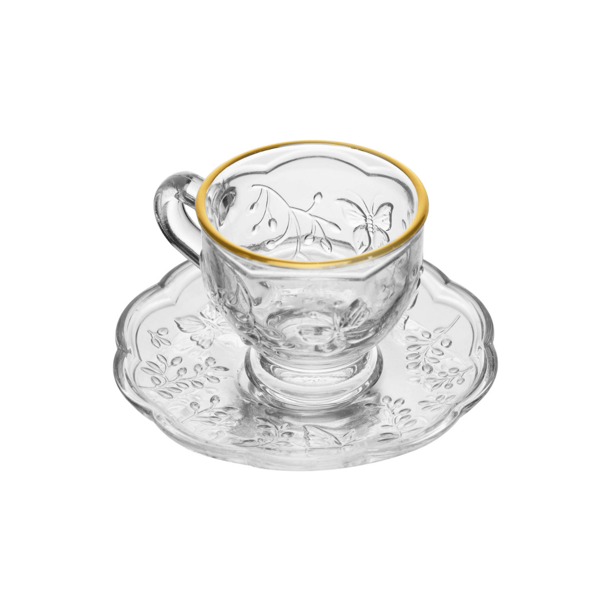 JOGO DE JANTAR 20 PECAS NEW BUTTERFLY COM FIO DE OURO CRISTAL ECOLOGICO