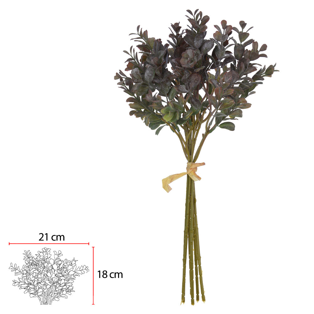 FOLHA RAMALHETE COM FITA PLÁSTICO (VERDE PURPURA) 35cm