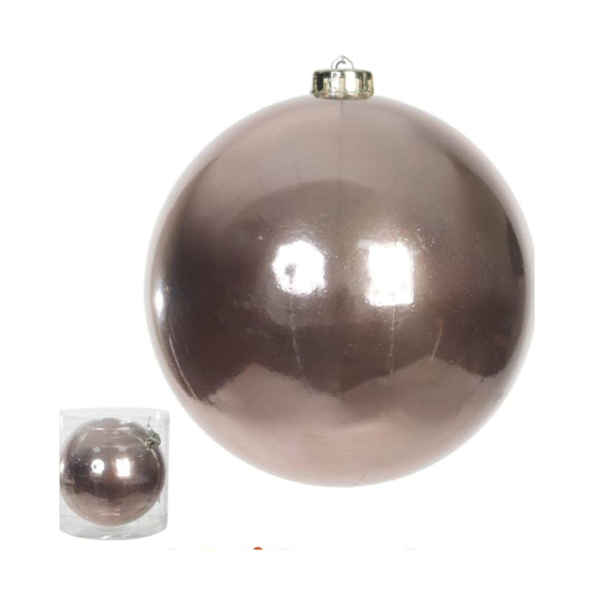 BOLA NATAL PEROLADA ROSA CLARO 1 UNIDADE -  15CM